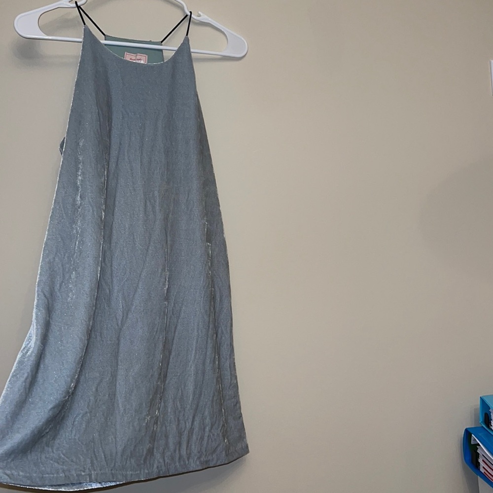 LOVE...ADY Mint Green Velvet Mini Dress